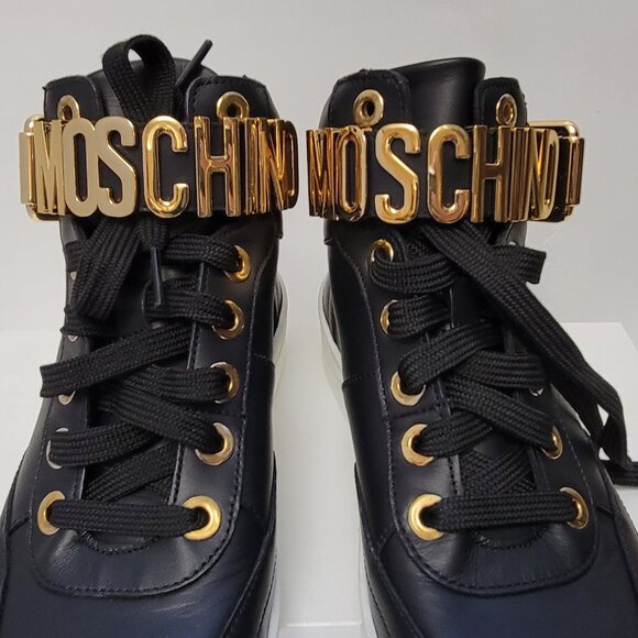 MOSCHINO Logo High-top Sneakers - Picture 4 of 13
